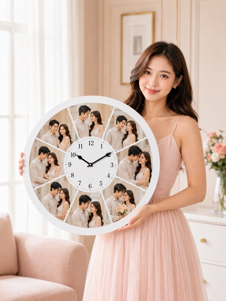Clock 50x50 9-photo grid
